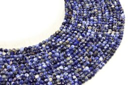 Perles facettées Sodalite 4mm sur fil 38cm