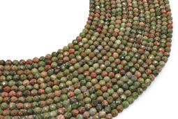 Perles facettées Unakite 4mm sur fil 38cm