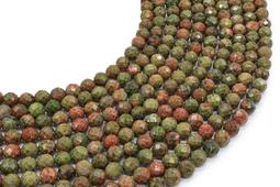 Perles facettées Unakite 6mm sur fil 38cm