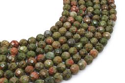 Perles facettées Unakite 8mm sur fil 38cm