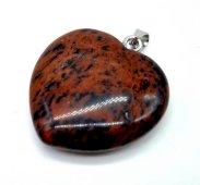 Pendentif Coeur Obsidienne Mahogany 2.5cm