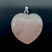 Pendentif Coeur Quartz Rose 2.5cm