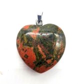 Pendentif Coeur Unakite 2.5cm