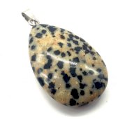 Pendentif Larme Jaspe Dalmatien 3cm