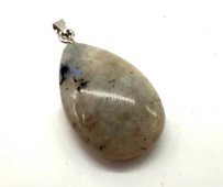 Pendentif Larme Labradorite blanche 3cm