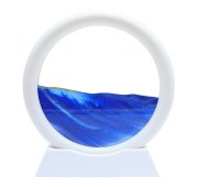 Tableau Sable Mouvant Rond 16cm - Bleu