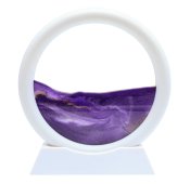 Tableau Sable Mouvant Rond 16cm - Violet