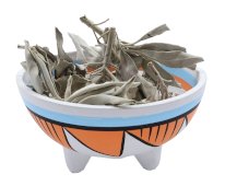 Bol Fumigation Terre Cuite Indien + Pieds 13cm