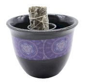 Bol Fumigation Céramique Métatron Noir 13cm