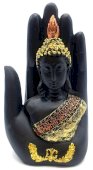 Statue Résine Bouddha sur Main 18cm