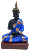 Statue Résine Bouddha Thaï Bleu 18cm