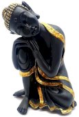 Statue Résine Bouddha Penseur Noir 28cm