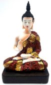 Statue Résine Bouddha Thaï Rouge 18cm