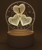 Veilleuse USB Plastique 'I Love You' 12cm