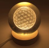 Veilleuse USB Verre Fleur de Vie 9cm
