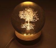 Veilleuse USB Verre Arbre de Vie 9cm