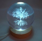 Veilleuse USB Verre Arbre de Vie Multicolore 9cm